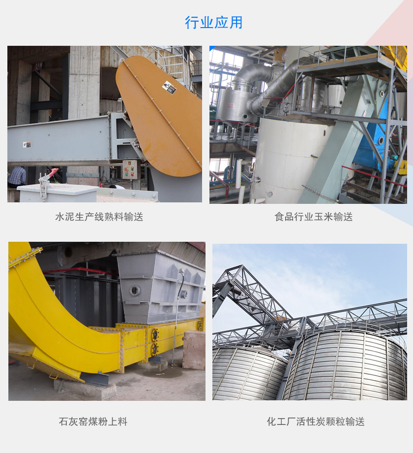 可以水平、傾斜或垂直布置，主要用于水泥、食品、化工、煤炭等行業(yè)