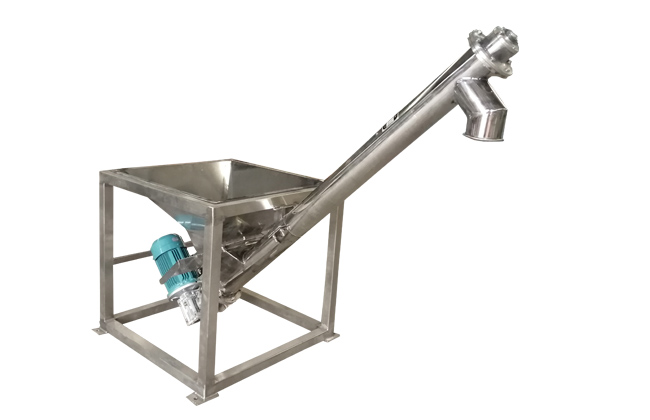 電機帶動螺旋回轉，推移物料以實現(xiàn)輸送目的的設備